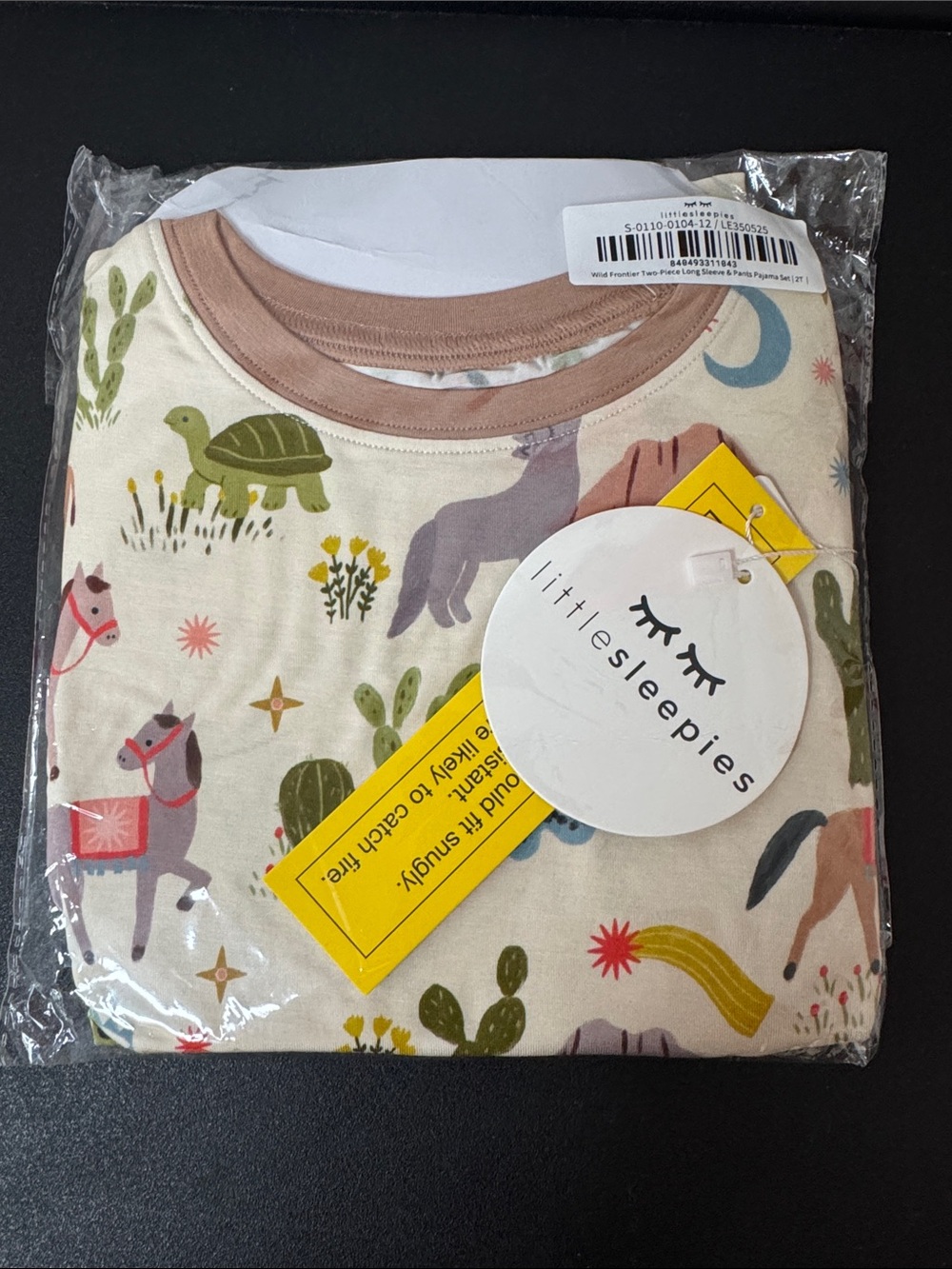 Little Sleepies Bamboo Wild Frontier Two Piece Long Sleeve & Pants 2T New NWT